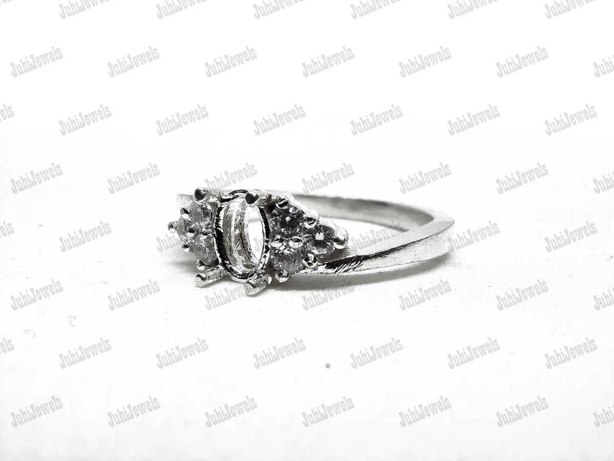 Oval semi outlet mount ring settings