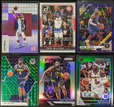 Lot of (6) Paul Millsap, Including Status Purple /149, Prizm Silver, Mosaic more