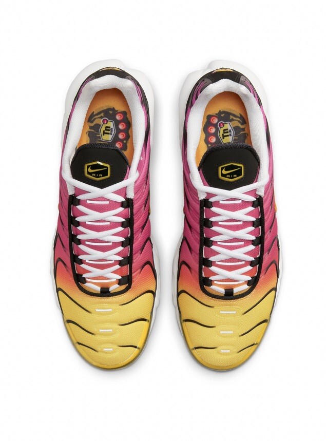 nike air max plus yellow and pink