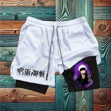 Anime Jujutsu Kaisen Gojo Compression Shorts - Men's Quick Dry Athletic Shorts