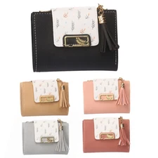 Women RFID Wallet Small Leather Credit Card Holder Clutch Zipper Fold Mini Purse