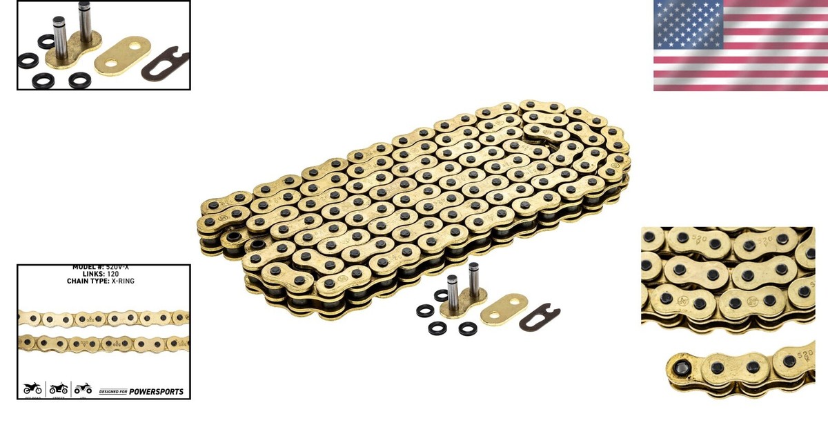 Munirater Gold 520 Drive Chain 120 Links With O-Ring Masterlink For Dirt Bike 520x120 - Foto 5