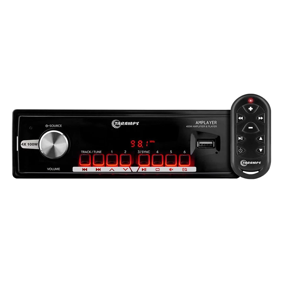 Taramps Amplayer 400 汽车立体声播放器,4 通道 400 瓦 RMS 4x100W RMS — 第 3/4 张图片