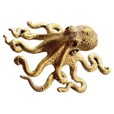USA Brass  Octopus Sculpture Wild Sea Life Figurine Housewarming Gift Decoration