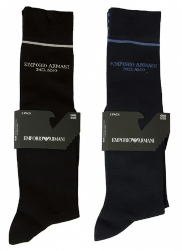 EMPORIO ARMANI men's long socks 2 pairs of high cotton socks article 302301 2F27