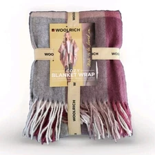NWT WOOLRICH Cozy Blanket Wrap One Size Daphine Plaid Soft Lightweight Travel