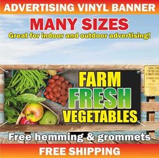 FARM FRESH VEGETABLES Advertising Banner Vinyl Mesh Sign fruit shop sale organic