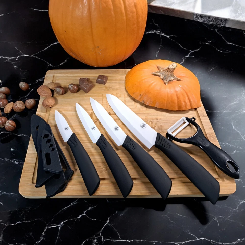 S-HubOla Keramik Messer Set 5Tlg. Kochmesser Allzweck Profi Scharf Küchenmesser  - Bild 2 von 4