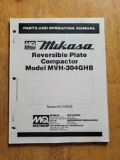 MULTIQUIP Mikasa Reversible Plate Compactor MVH-304GHB  parts operation manual 