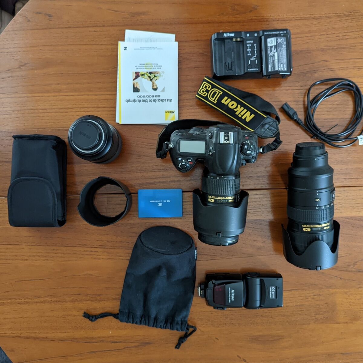 Nikon D3 12MP AF-S Nikkor 24-70mm, SB-800 flash, camera bag Nikon D3 12MP AF-S Nikkor 24-70mm, SB-800 flash, camera bag