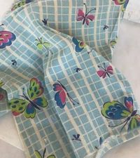 Vintage Feed Sack Flour Sack Pink Green Butterflies Collection Quilt Quilter