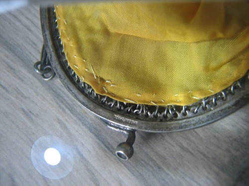 Ancienne Bourse Minaudière Porte monnaie en Argent Maille & Strass - Imagen 4 de 8