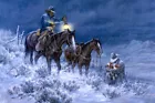 Wall Canvas Print Cowboy in the snow Oil painting HD Picture on canvas L1679