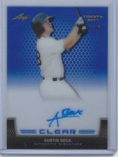 AUSTIN BECK 2017 LEAF TRINITY BASEBALL CLEAR ACETATE ON CARD AUTO /25
