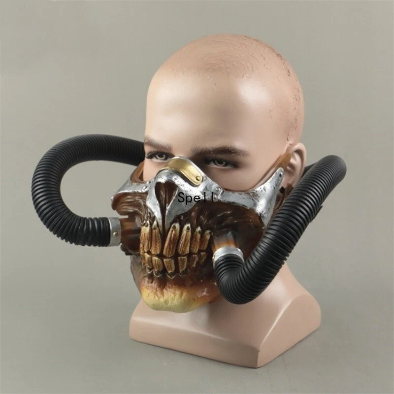Halloween Immortan Joe Mask Mad Max 4 Fury Road Cosplay Funny Prop Gas Half Face - Image 3 of 4