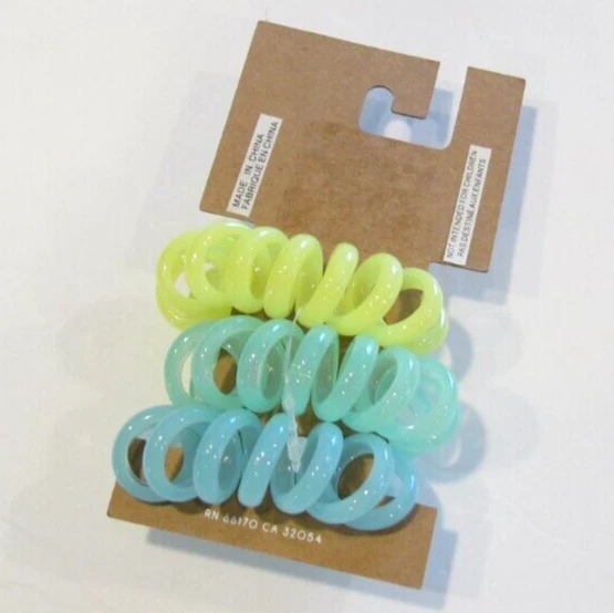 Corbatas de pelo Urban Outfitters espiral bobina primavera Pascua colores amarillo verde azul Foto 2 de 4