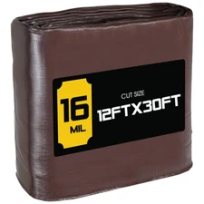 12x30' Heavy Duty Poly Tarp 16Mil Waterproof Canopy Cover Tarpaulin Tent Shelter