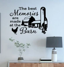 Best Memories Made In Barn Farm Wall Decor Quote Vinyl Art Decals for Home Decor