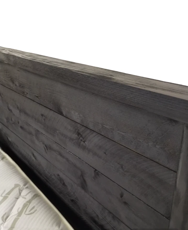 Queen Modern Black Handcrafted Solid Sturdy Wood Headboard Made In US HBQBL - Image 4 of 4