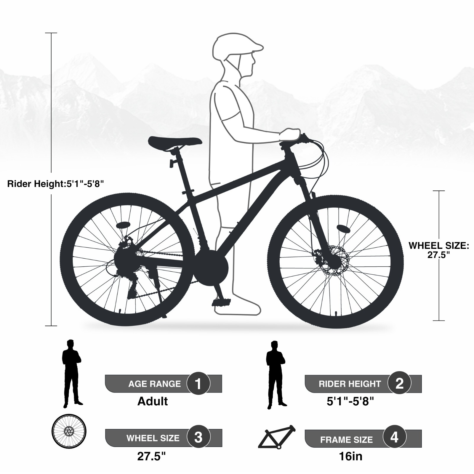 ZUKKA Mountain Bike 27.5 Inch Mountain Bike 21-Speed Adult Bikes,Green
