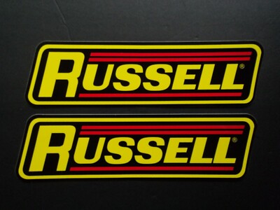Lot Of 2 RUSSELL Racing Contingency Decals Stickers NHRA NASCAR Sprint Car  eBay