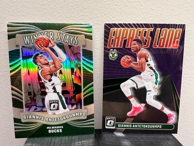 2023-24 Optic Giannis Antetokounmpo SILVER HOLO WINNER STAYS #1 +