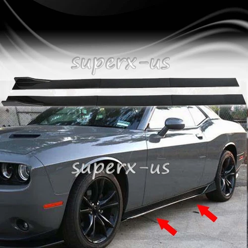 For Dodge Challenger 2008-2023 Side Skirts Rocker Panel Lip Splitter Gloss Black