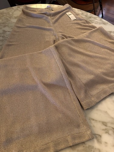 Anthropologie Feather Bone Tavi Wide Leg Gold Shimmer Pants NWT Woman’s Sz S - Picture 9 of 14