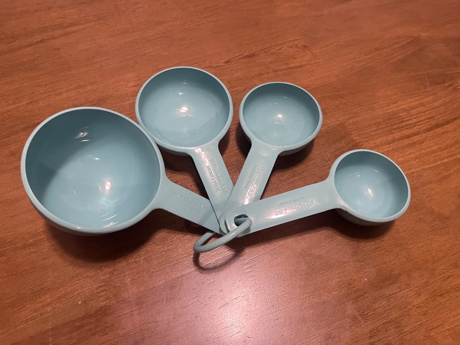 KitchenAid Universal Easy To Read Measuring Cup and Spoon Set with Soft Grip Handle for Maximum Control, Hang Hole and Nesting For Easy Storage, Dishwasher Safe, 9 Piece, Pistachio - Thumbnail 5