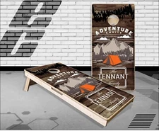 Adventure Awaits Camping Cornhole Boards Bean Bag Toss Game