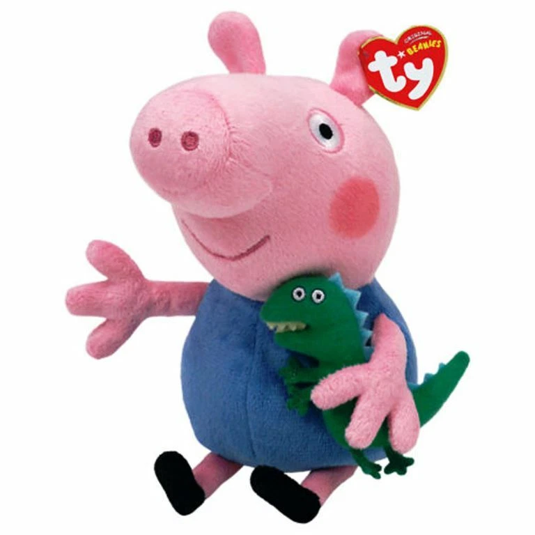 TY PEPPA PIG GEORGE PELUCHE 18 CM ORIGINALE TY PLUSH 7" BEANIE BABIES 46130