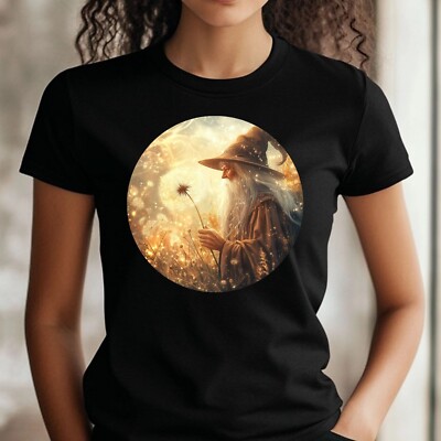 Frauen T-Shirt Zauberer mit Löwenzahn Motiv Baumwolle Größe S bis 3XL