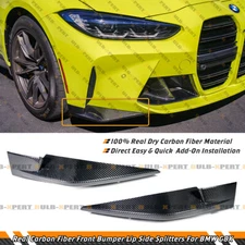 For 2021-2026 BMW G80 M3 G82 G83 M4 Real Carbon Fiber Front Bumper Lip Splitters