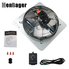 12" Wall Mounted Shutter Exhaust Fan High Speed Garage Shop Attic With Controlle