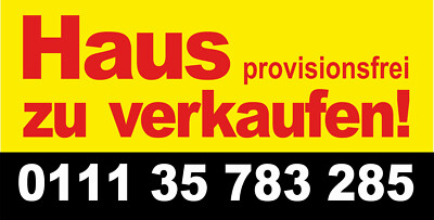 wetterfestes Banner mit Ösen Haus provisionsfrei zu verkaufen 150x80cm