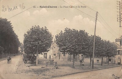 Old postcard 91 SAINT CHERON LA PLACE CORI ET LA POSTE