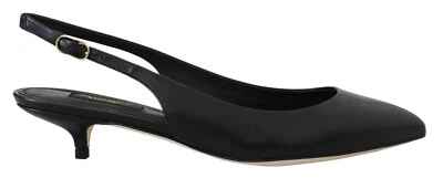 Chaussures Dolce & Gabbana escarpins à talons en cuir noir EU37,5 / US7 PRIX ... - Photo 1/4