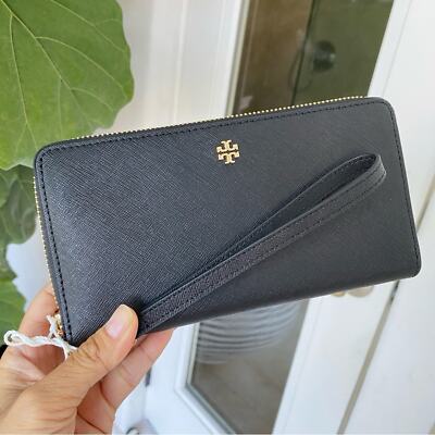 定番 TORY BURCH★EMERSON リスレット付 長財布 162752 Tory Burch Emerson Wristlet Zip Continental Wallet In Black