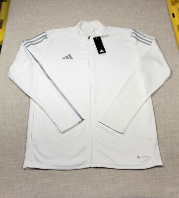 Adidas Tiro 23 Track Jacket XL Mens White Silver Reflective Full Zip