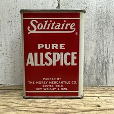 Vintage Solitaire Spice Tin - Allspice - Morey Mercantile Denver CO Advertising