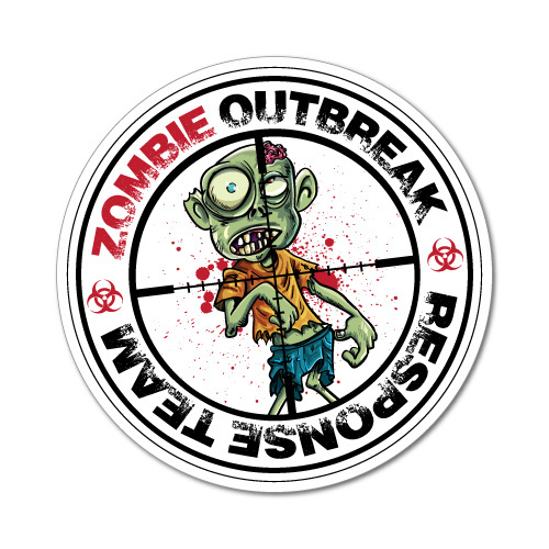 Buy Zombie Outbreak Response Unit Decal 6 2"x2" Yellow Vinyl Hard Hat Sticker ZU1 In Sticker - Foto 7