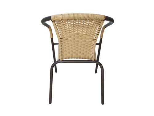 Stapelstuhl Ibiza Gartenstuhl Bistrostuhl Armlehnstuhl braun/beige - Bild 2 von 2