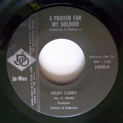 HELEN CURRY Sad And Blue 7'' 45 RPM JA-WES Single VG++ Northern Soul