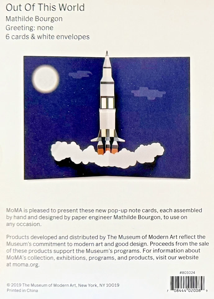 12 Boxes of 6 OUT OF THIS WORLD MoMA Cards w Spaceship Rocket in Space PopUp NEW - Image 3 of 4