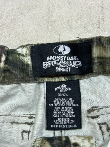 Mossy Oak Break Up Infinity Pants Boys 10/12 Large Camo Cargo Adjustable Waist - Picture 4 of 5