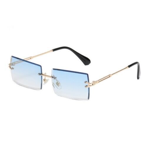 Sonnenbrille Randlos Rechteckig Unisex Rahmenlos Damen Herren UV400 Brille Mode - Bild 30 von 33