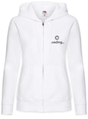 Loading Symbol Damen Zipper Hoodie Fun Admin Computer Scientist Coder Developer