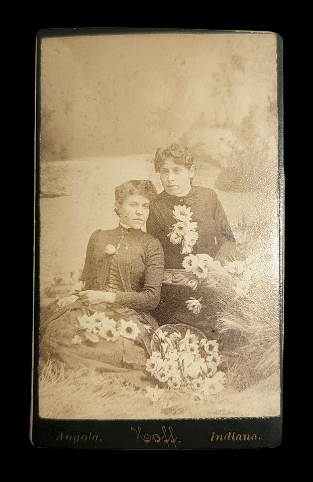 Old Antique Vintage Studio CDV Picture Beautiful Girls Ladies Angola