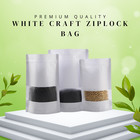 <!--F#f_0-->White Craft Paper Stand Up Pouch Resealable Zip Seal Lock Food Bag Packaging<!--F/-->