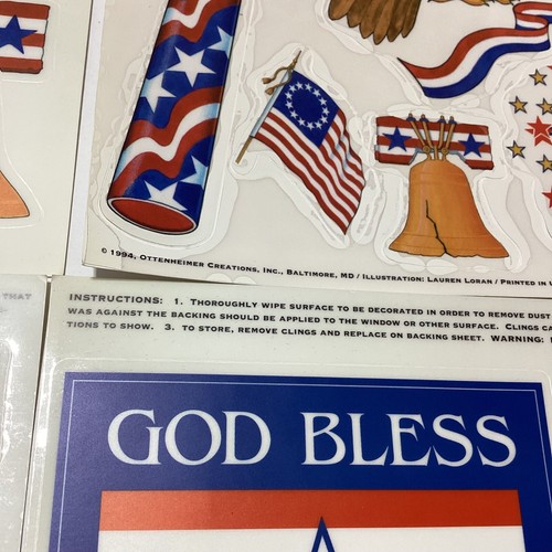 Vintage Patriotic Window Decals Red, White, and Blue Fourth Of July Decorations - Picture 2 of 13
